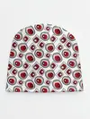 Детская шапка / Красно черный узор на белом