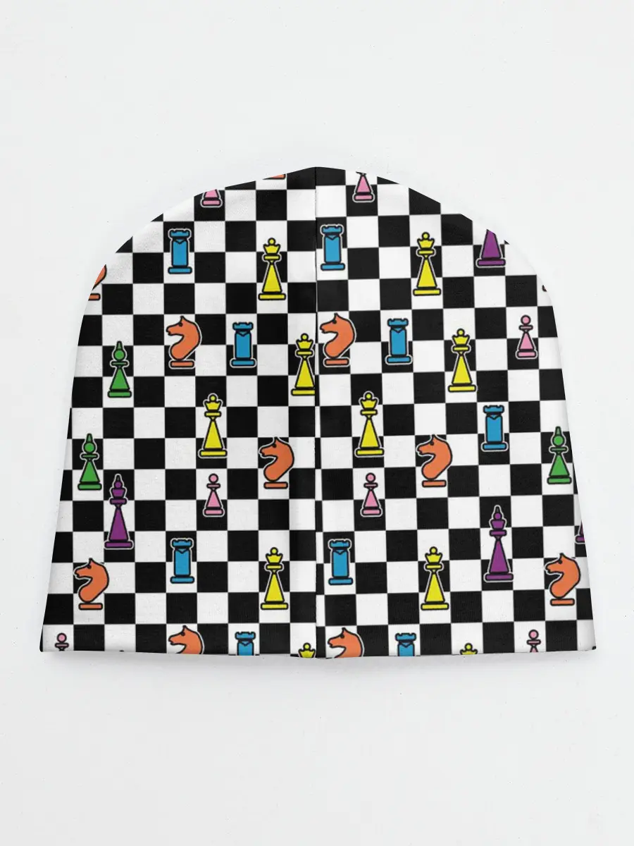 Детская шапка / Яркая шахматная доска