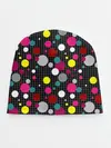 Детская шапка / Разноцветный горох на черном