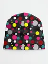 Детская шапка / Разноцветный горох на черном