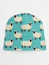 Детская шапка / Овечки паттерн на бирюзовом