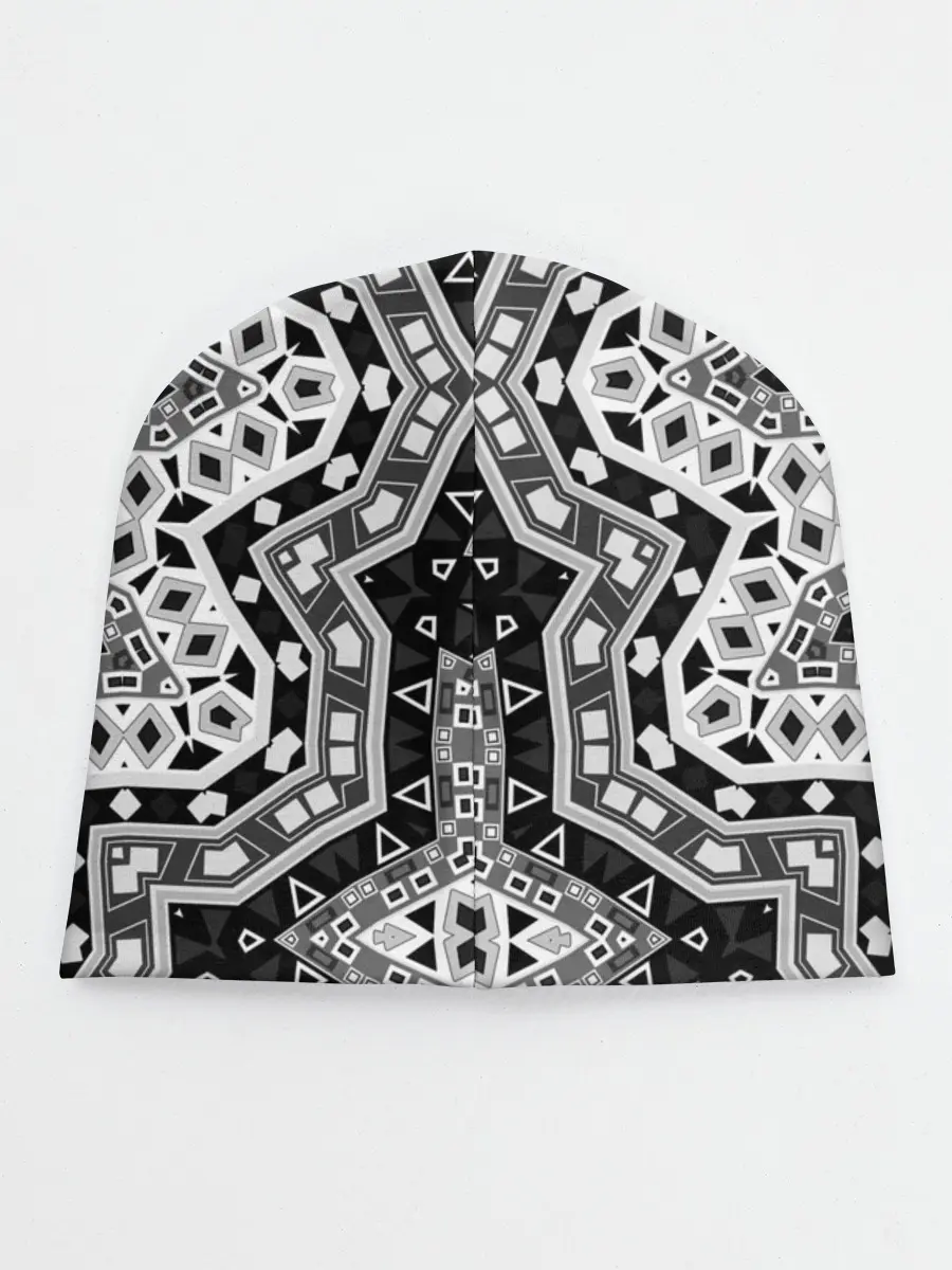 Детская шапка / Черно-белый орнамент