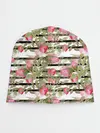 Детская шапка / Акварельные розы на полосатом