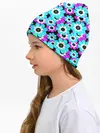 Детская шапка / Яркие бирюзовые цветы