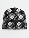 Детская шапка / Черно-белый морской плед