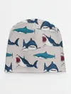 Детская шапка / Кровожадные акулы паттерн