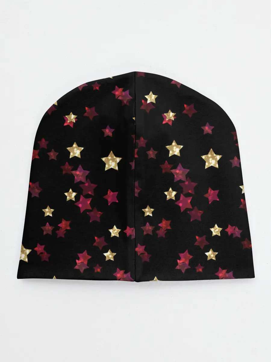 Детская шапка / Блестящие звезды на черном