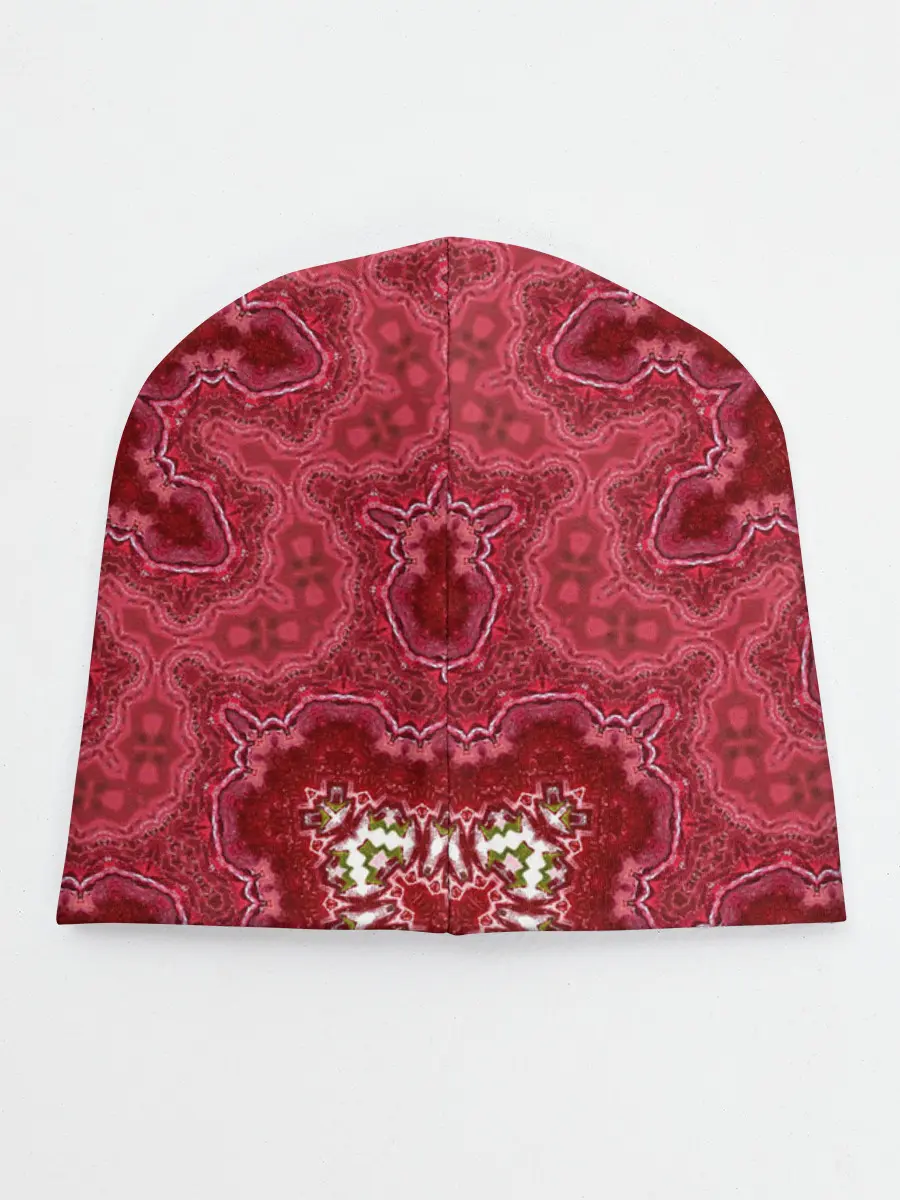 Детская шапка / Красно-розовый калейдоскоп