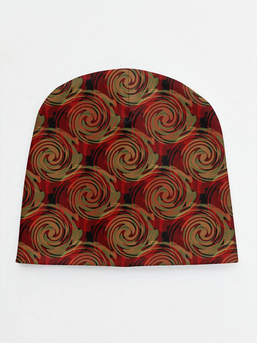 Детская шапка / Красно-оливковый ретро