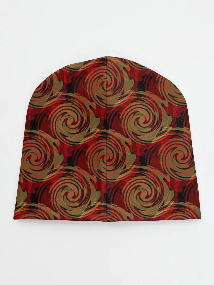 Детская шапка / Красно-оливковый ретро