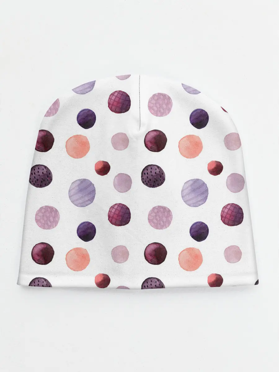 Детская шапка / Акварельные сиреневые круги