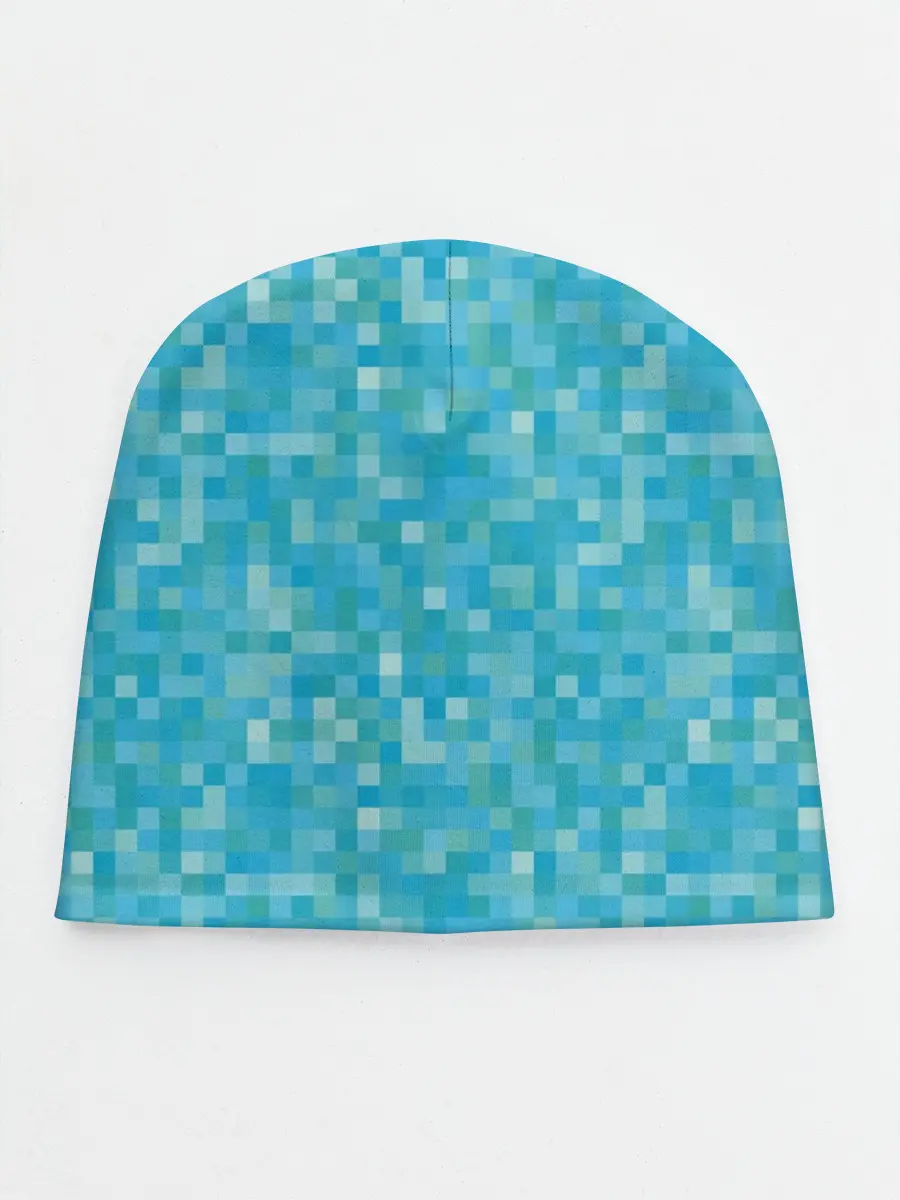Детская шапка / Бирюзовая пиксель абстракция
