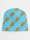Детская шапка / Пицца паттерн на голубом