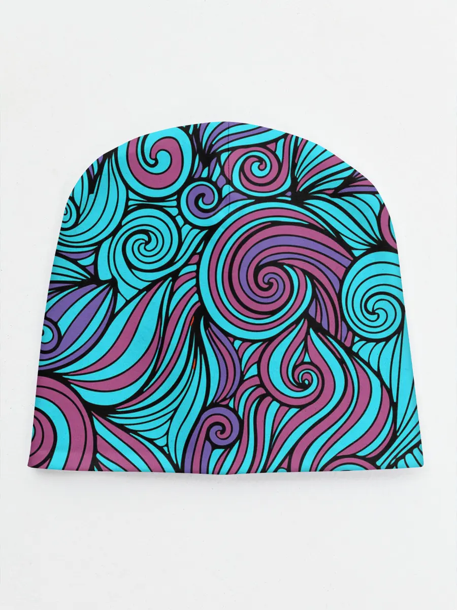 Детская шапка / Синие листья