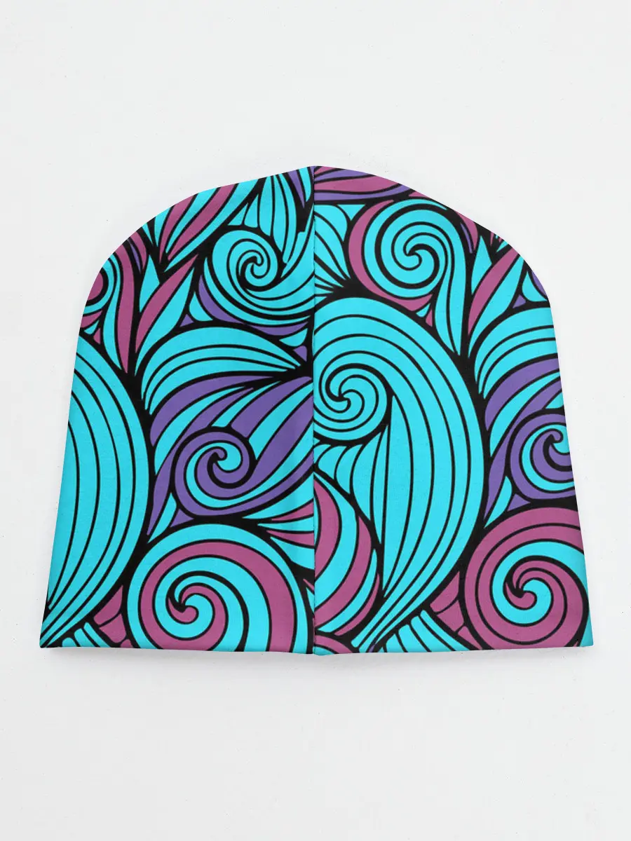 Детская шапка / Синие листья