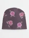 Детская шапка / Камелии на вишневом фоне