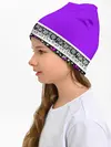 Детская шапка / Яркий фиолетовый цветочный