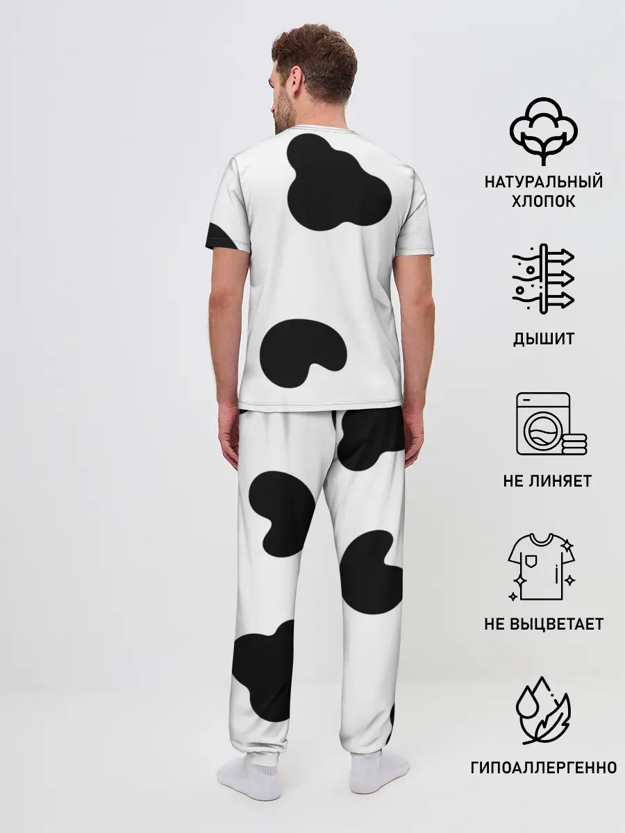 Мужская пижама с брюками / Cow print