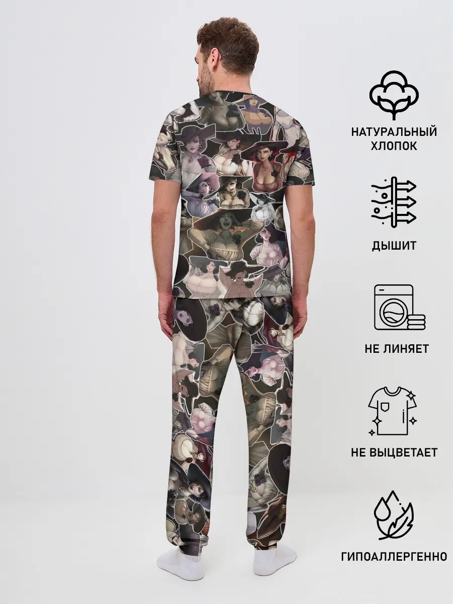 Мужская пижама с брюками / Dimitrescu stikers style 2