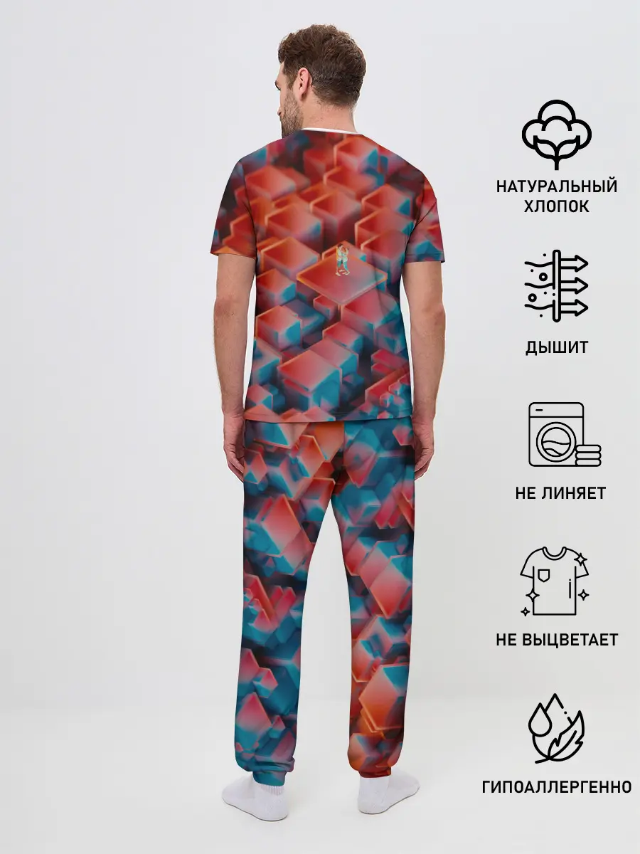 Мужская пижама с брюками / Неоновая пара