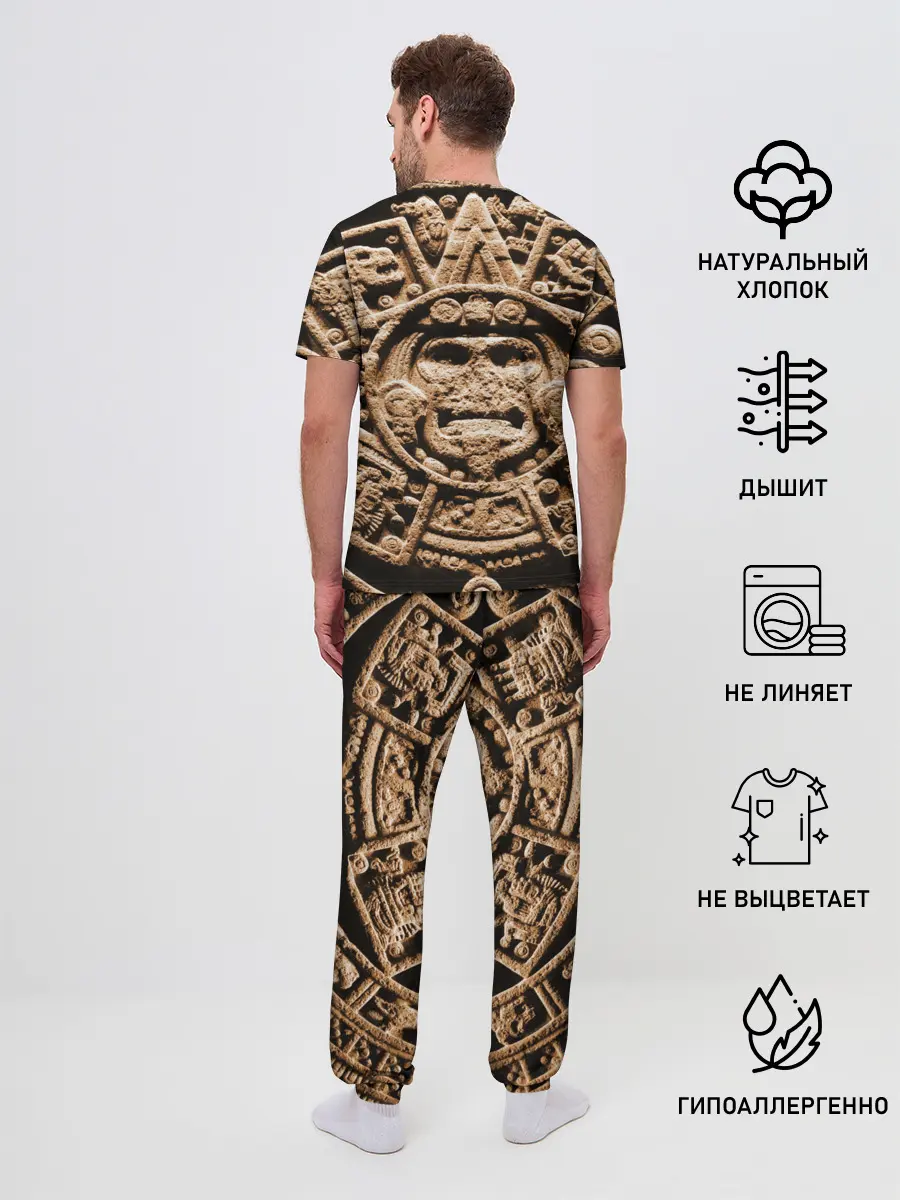 Мужская пижама с брюками / Ацтекский Календарь
