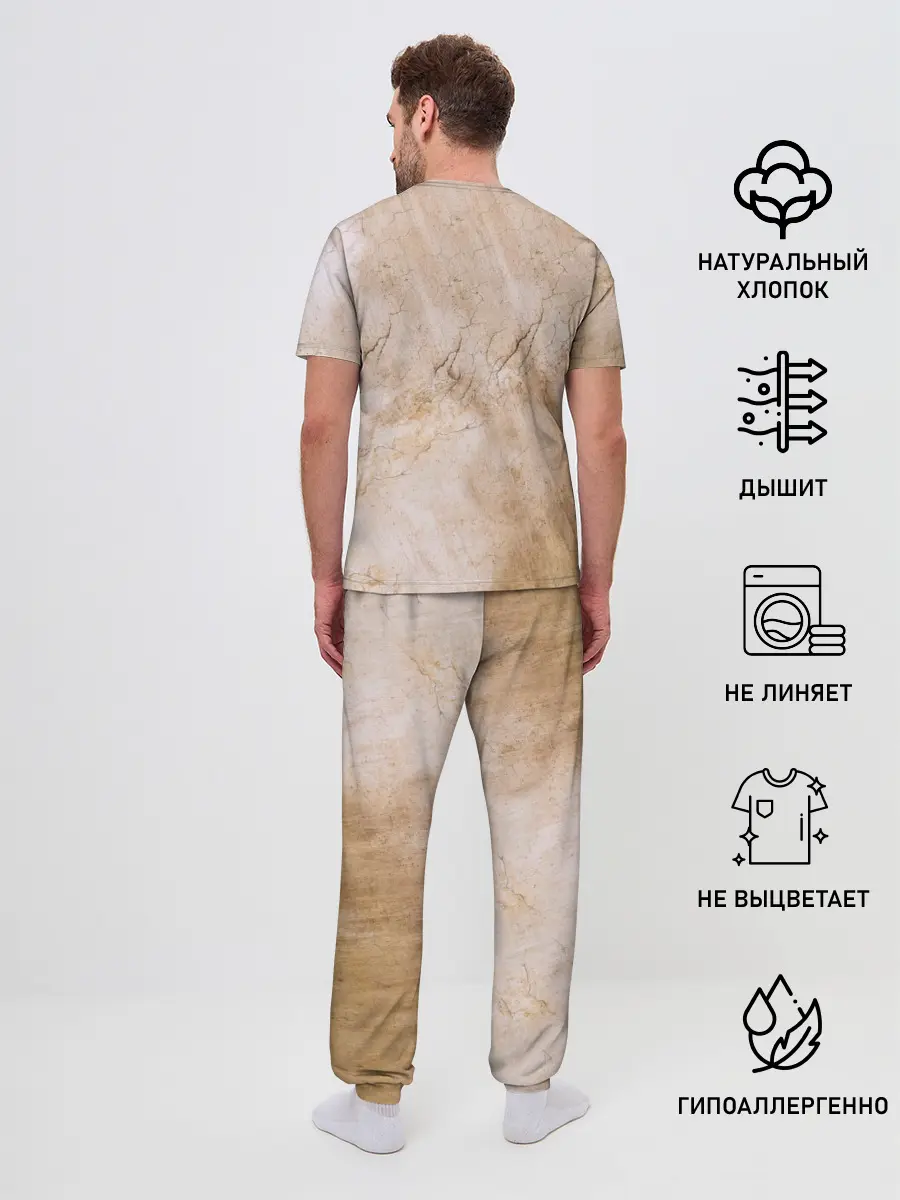 Мужская пижама с брюками / Микеланджело сотворение Адама