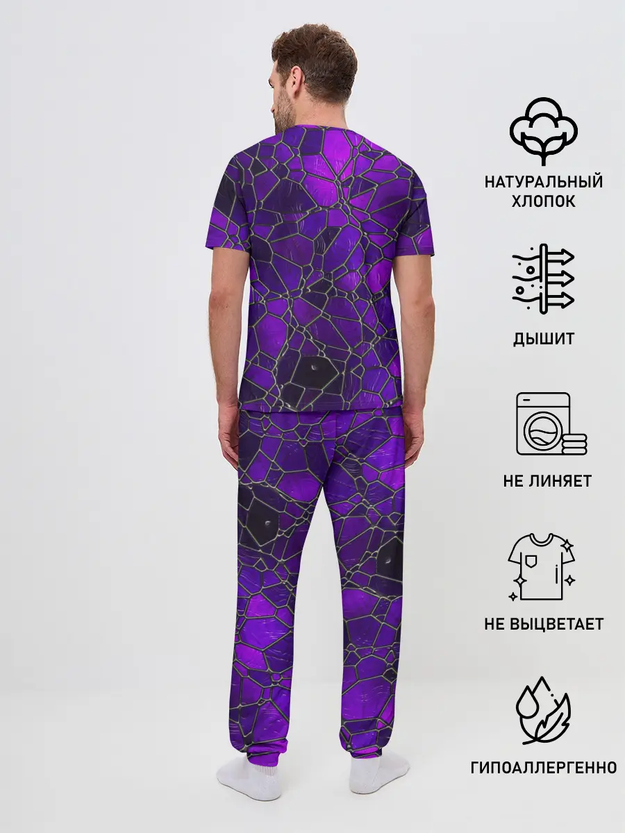 Мужская пижама с брюками / Стеклянная мозайка
