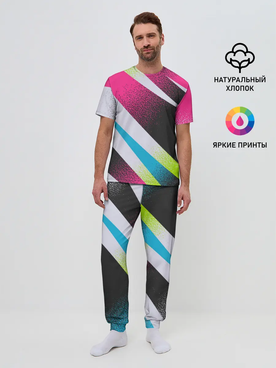 Мужская пижама с брюками / Sport style: Линии