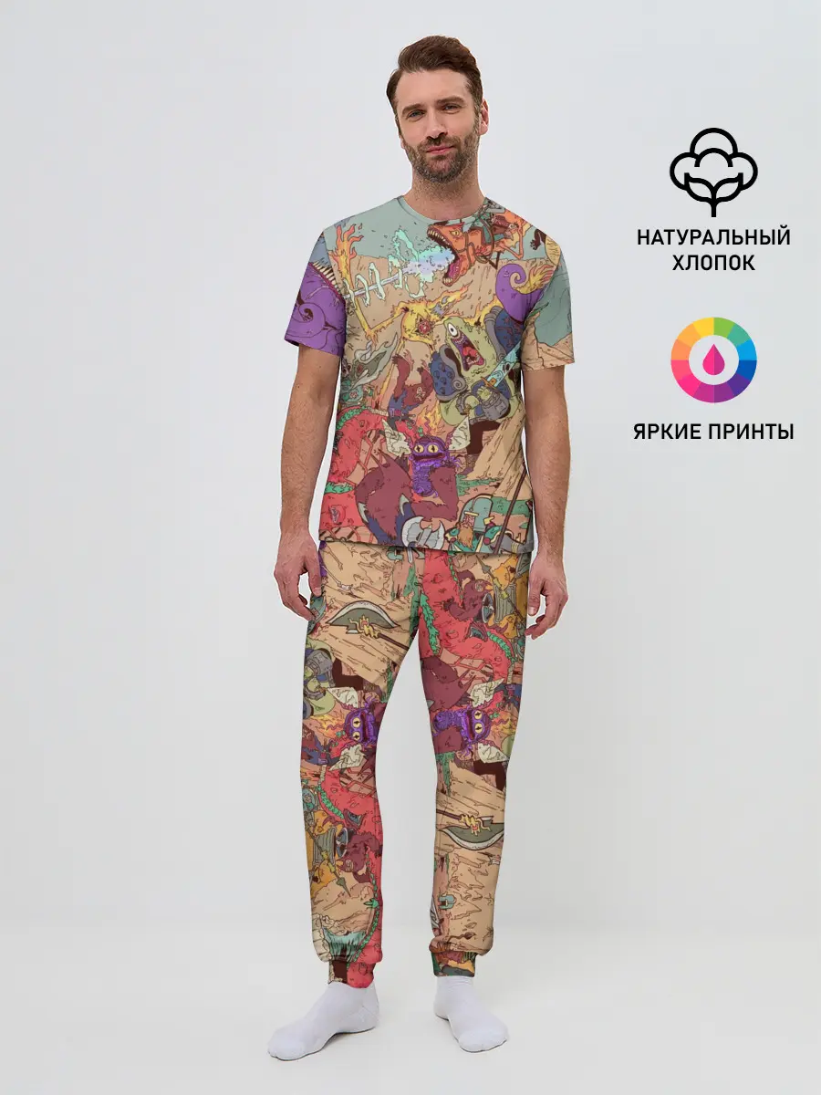 Мужская пижама с брюками / MONSTER WAR | СЮРРЕАЛИЗМ