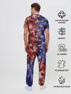Мужская пижама с брюками / Сине-Красные Разводы