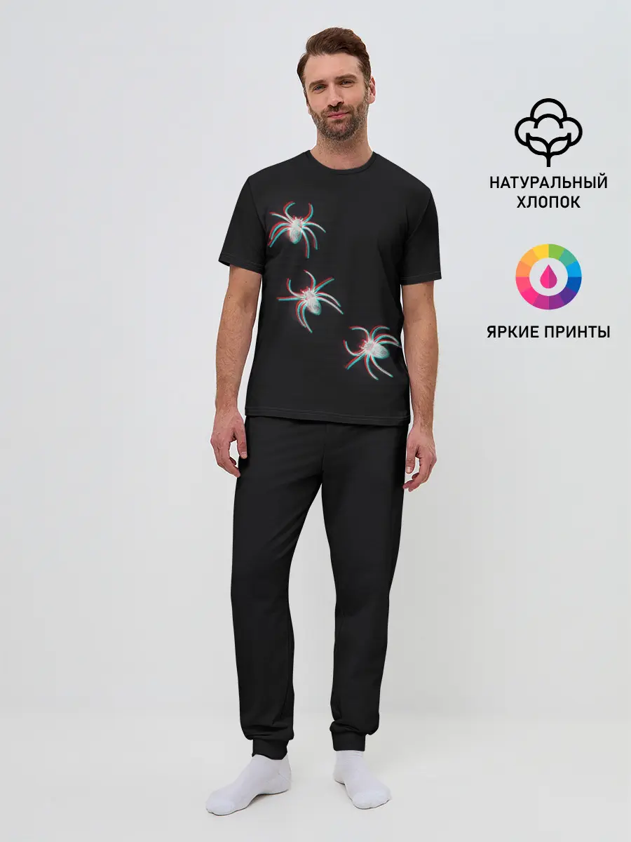 Мужская пижама с брюками / ПАУКИ ГЛИТЧ / GLITCH SPIDERS