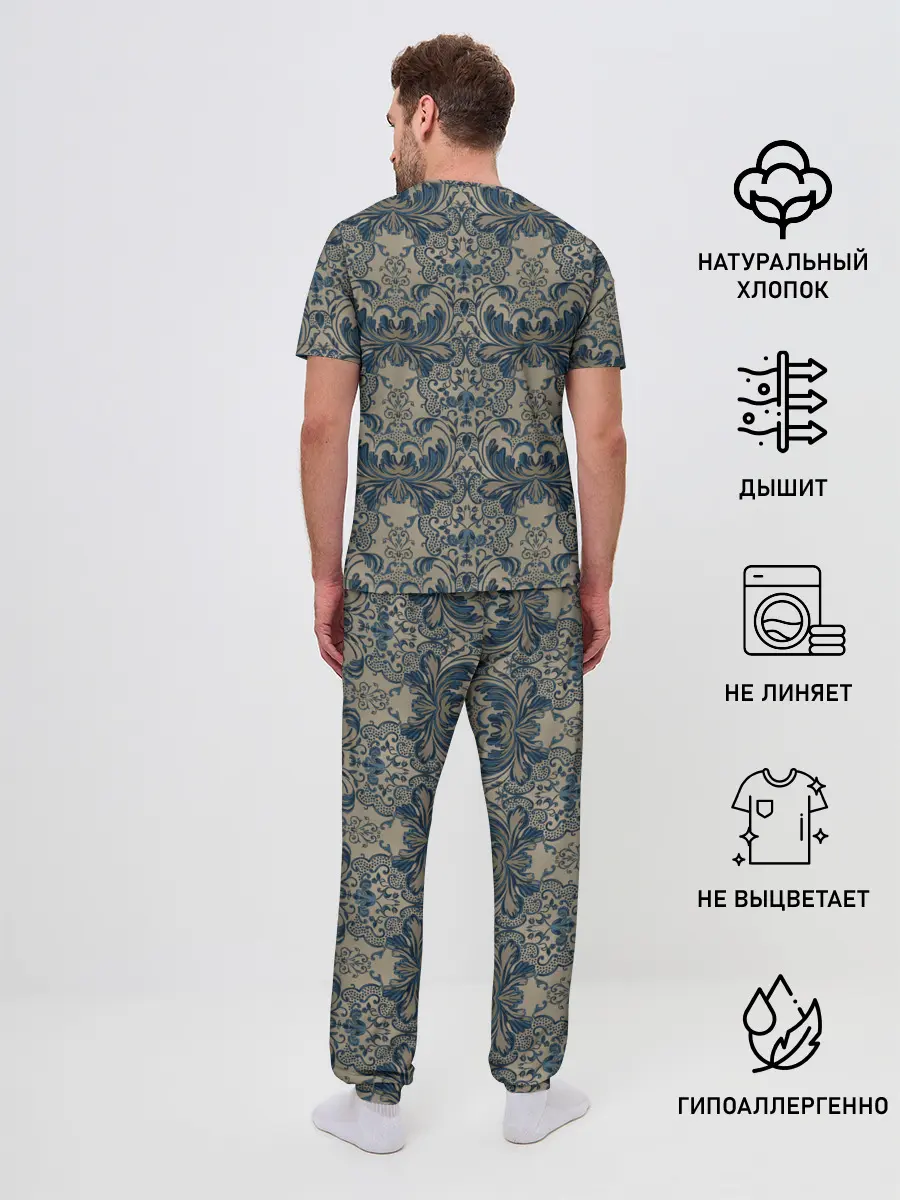 Мужская пижама с брюками / Классические узоры