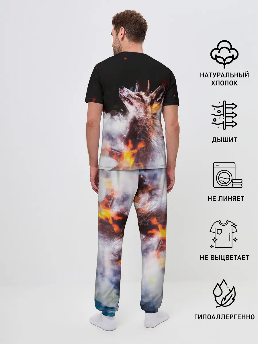 Мужская пижама с брюками / Лиса с рогами