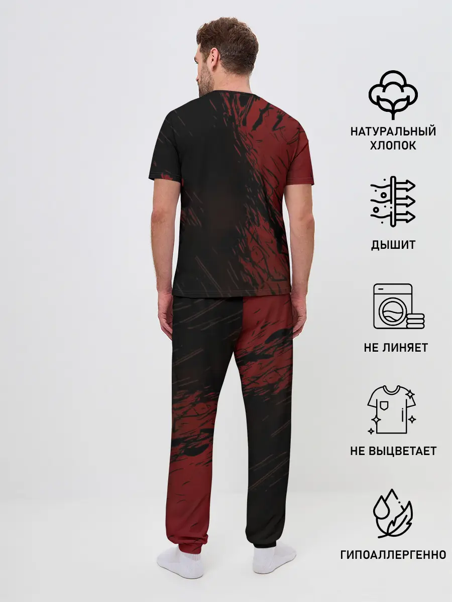 Мужская пижама с брюками / Мощный торс Аста Чёрный клевер