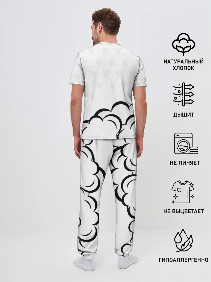 Мужская пижама с брюками / Чёрный клевер Аста и Юно