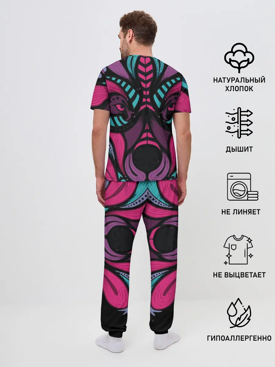 Мужская пижама с брюками / Морда волка