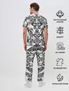 Мужская пижама с брюками / ТАТУ ЧЕРНО БЕЛОЕ УЗОР