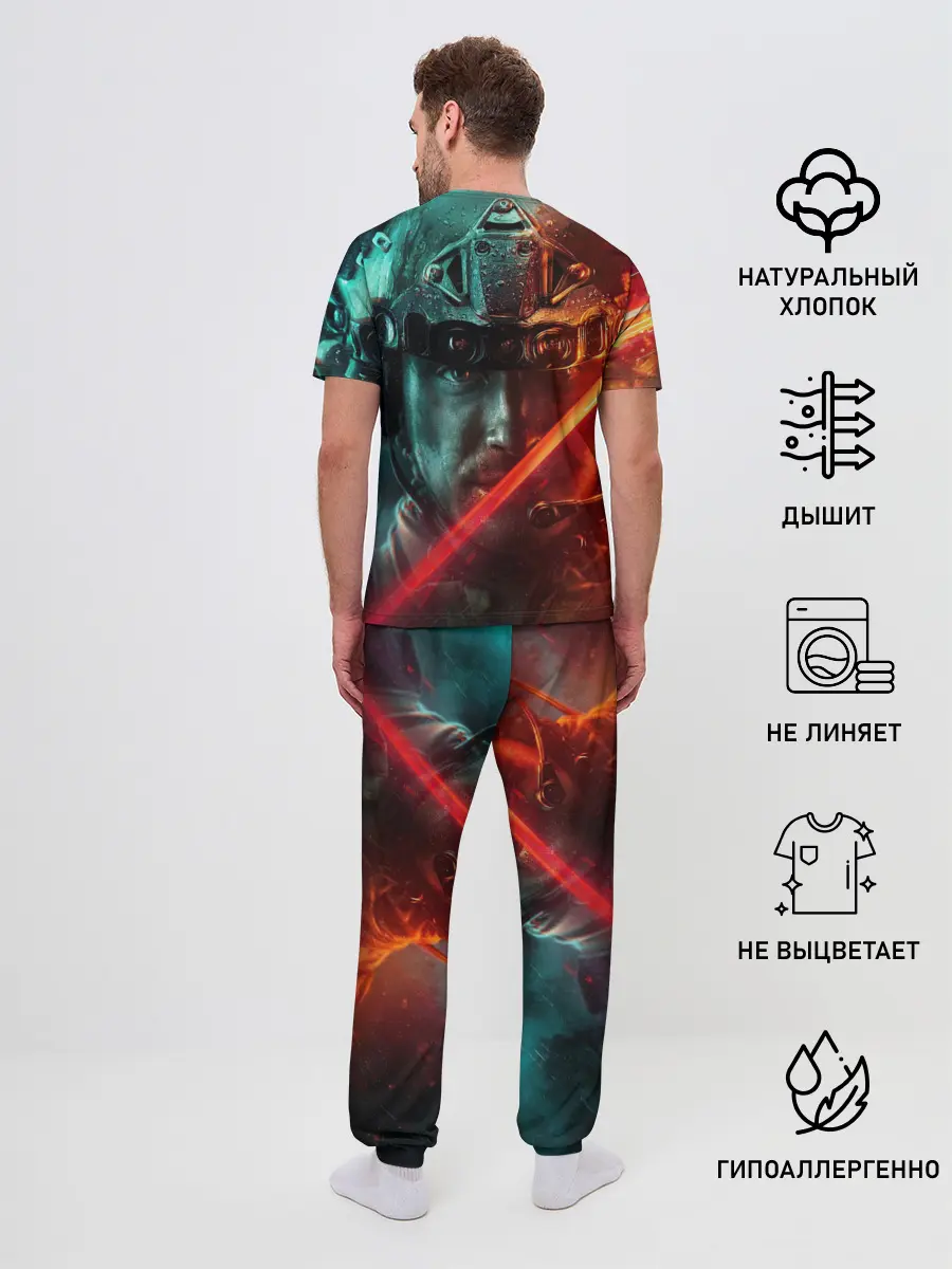 Мужская пижама с брюками / Battlefield 2042 Soldier face