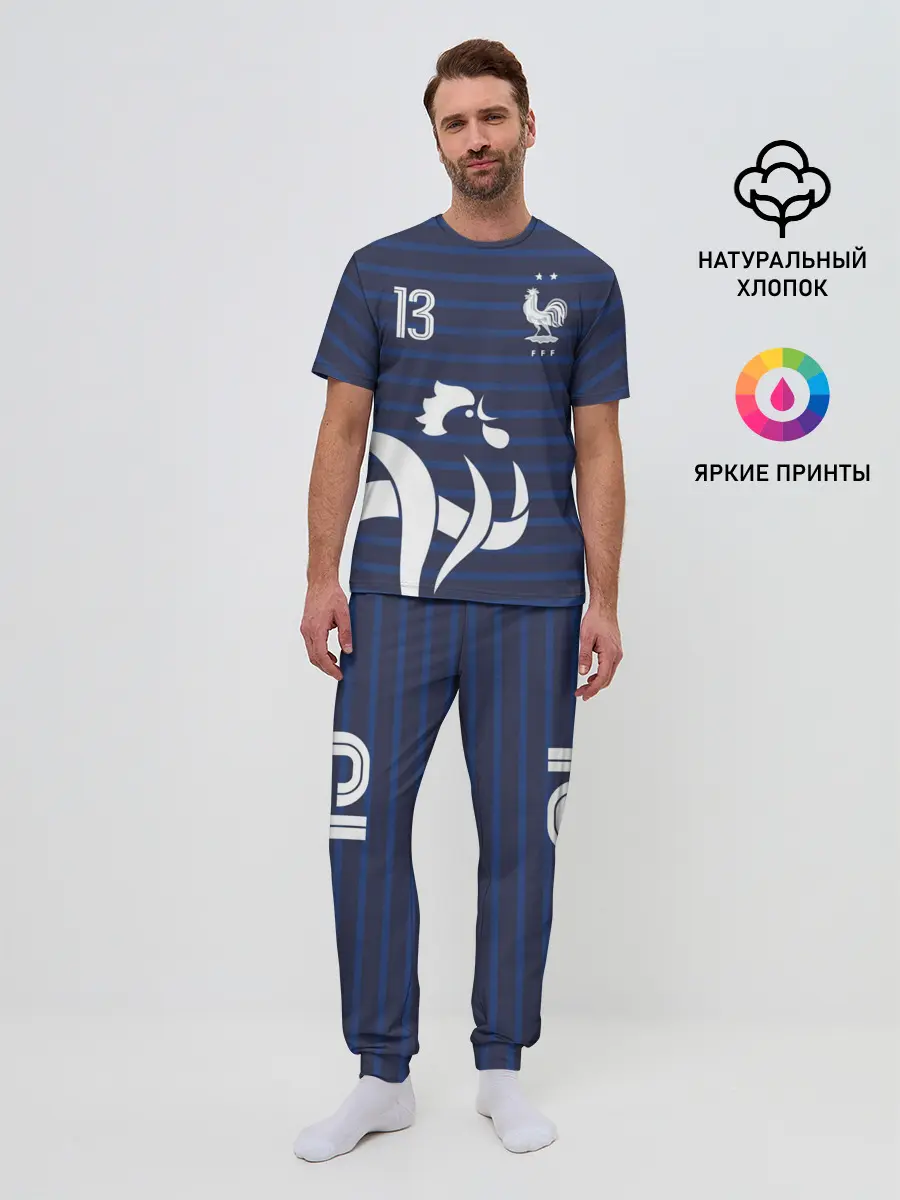 Мужская пижама с брюками / Канте в стиле формы Франции