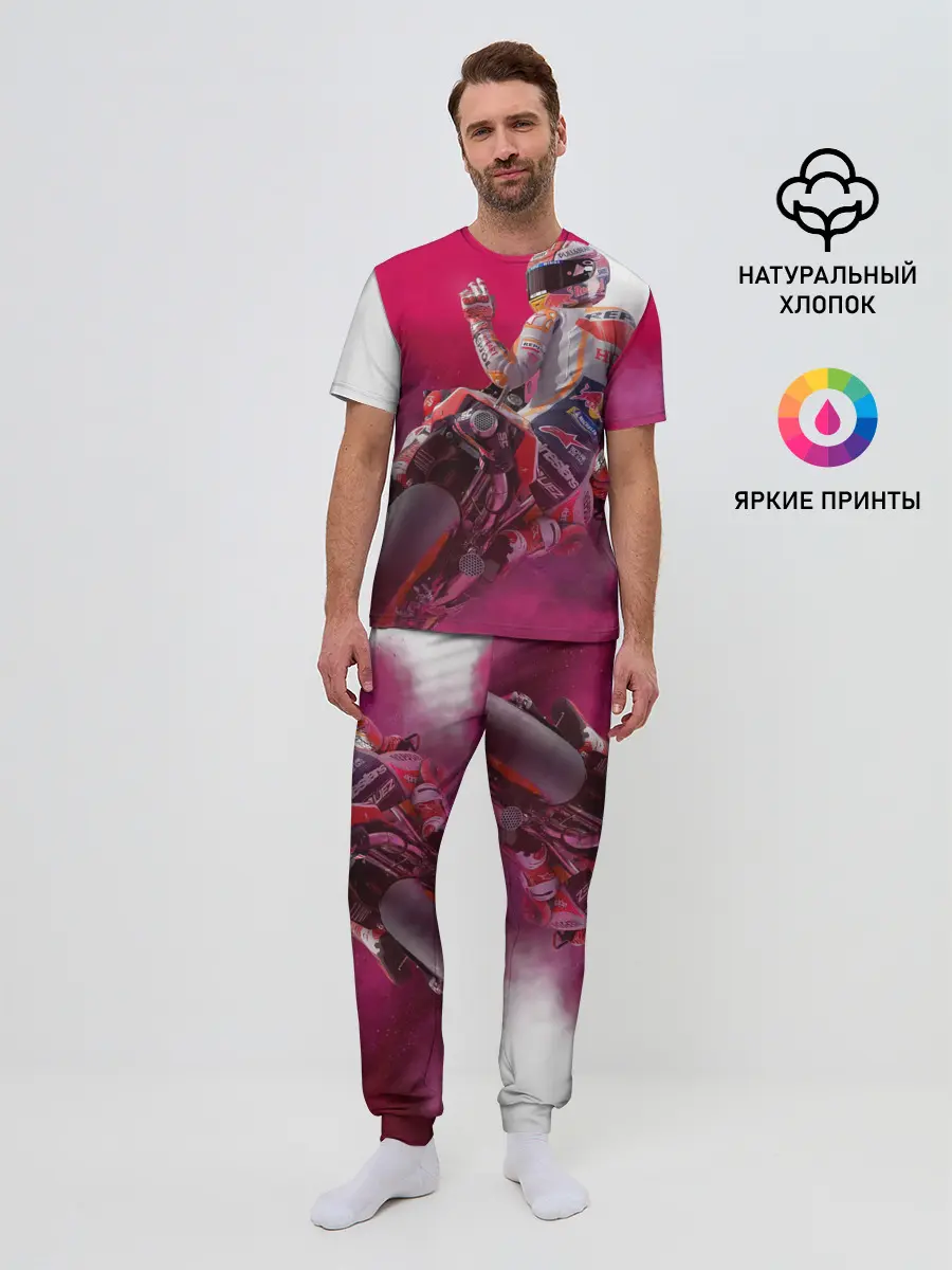 Мужская пижама с брюками / Парень На Мотоцикле