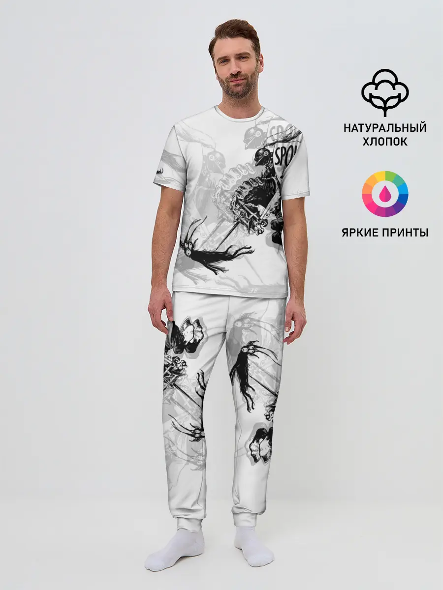 Мужская пижама с брюками / Всадник и чёрт