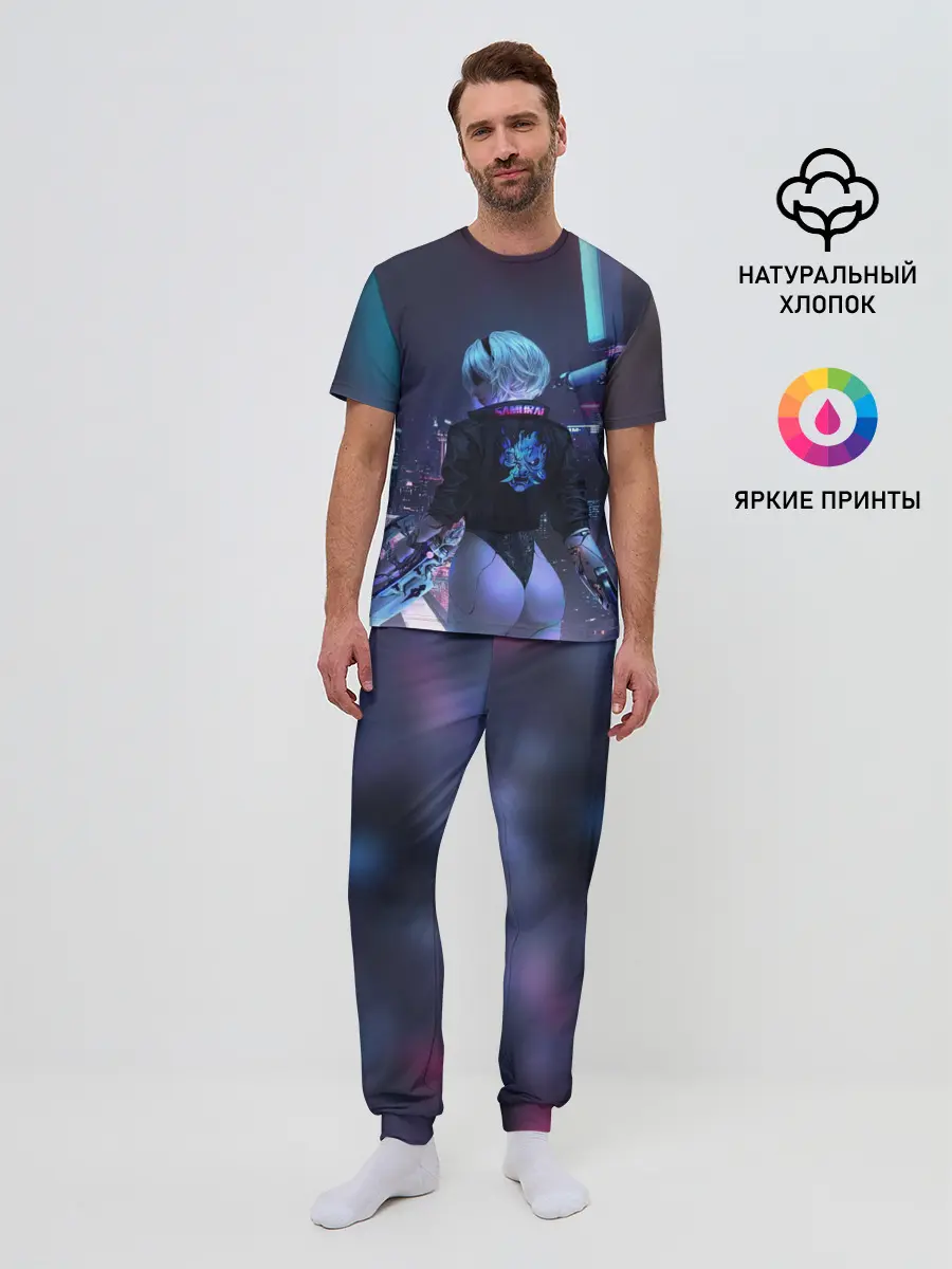 Мужская пижама с брюками / Nier X Cyberpunk