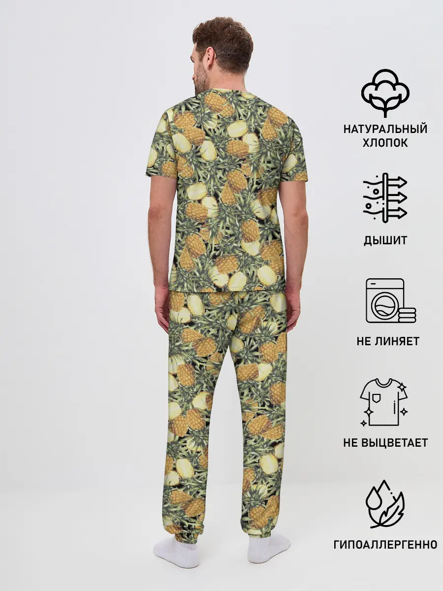 Мужская пижама с брюками / ананасы