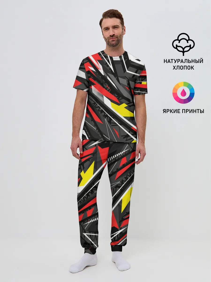 Мужская пижама с брюками / Фон. Абстракция.