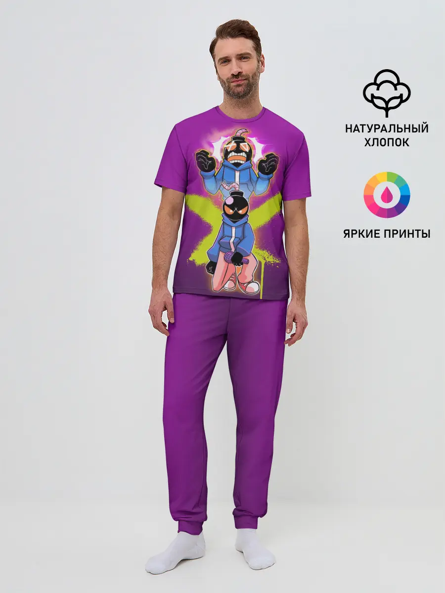 Мужская пижама с брюками / whitty граффити