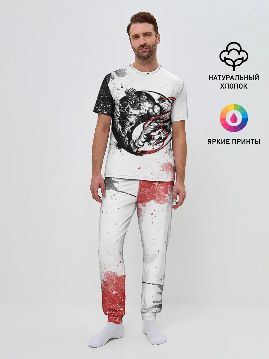 Мужская пижама с брюками / Ryu vs Akuma