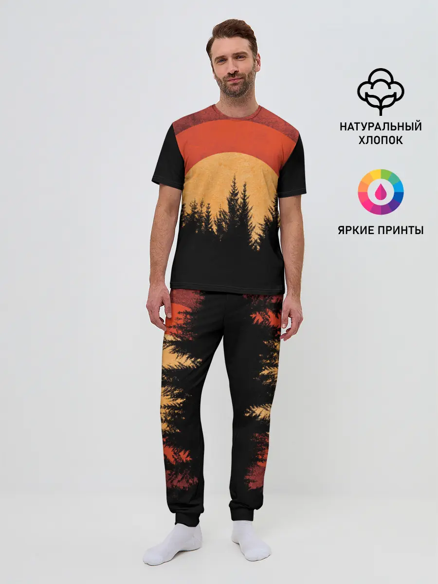 Мужская пижама с брюками / ЛЕСНИК 3D