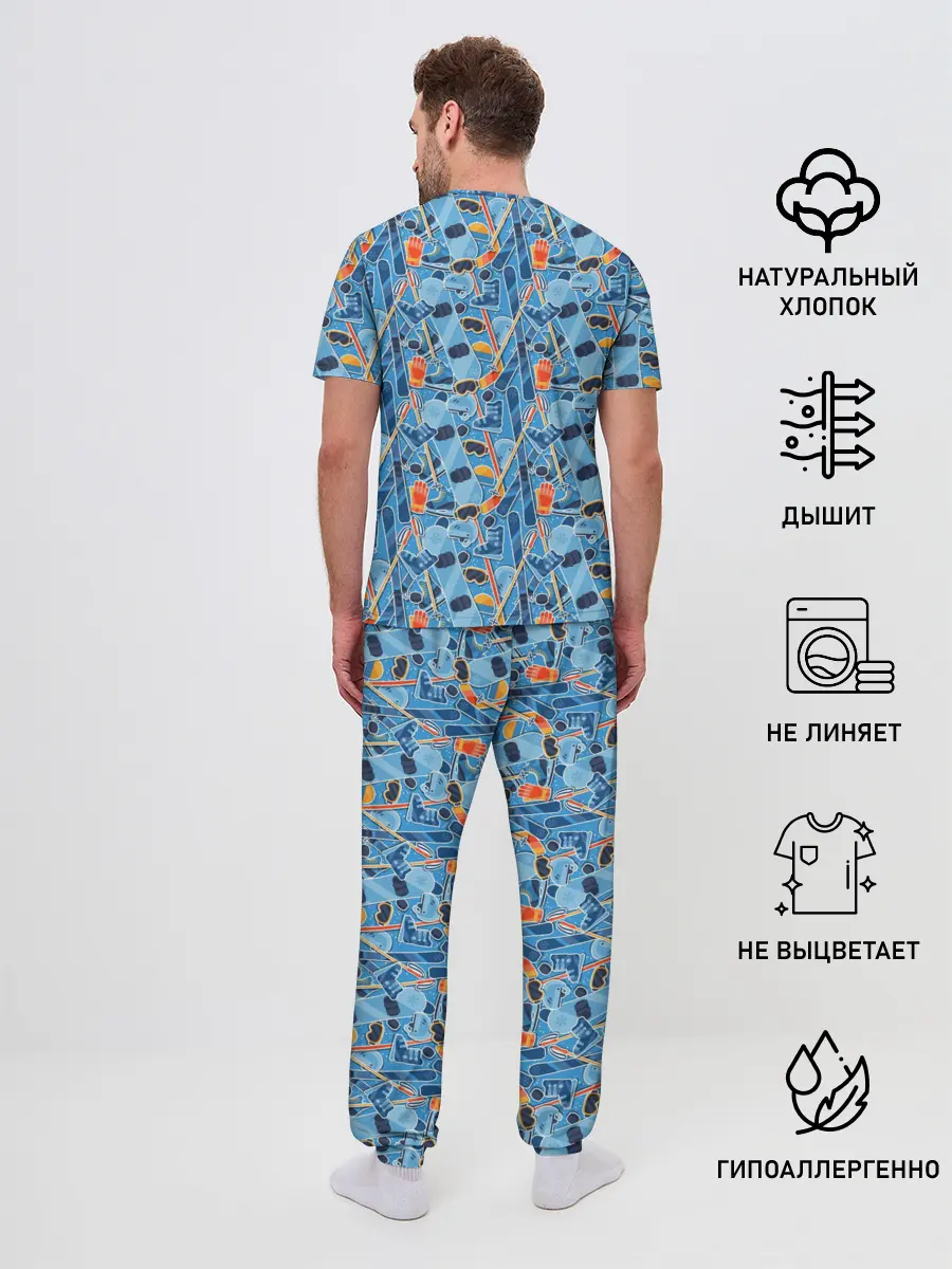 Мужская пижама с брюками / Зимние виды спорта