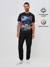 Мужская пижама с брюками / Космический котик и планеты