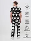 Мужская пижама с брюками / Белые звёзды на чёрном фоне 2